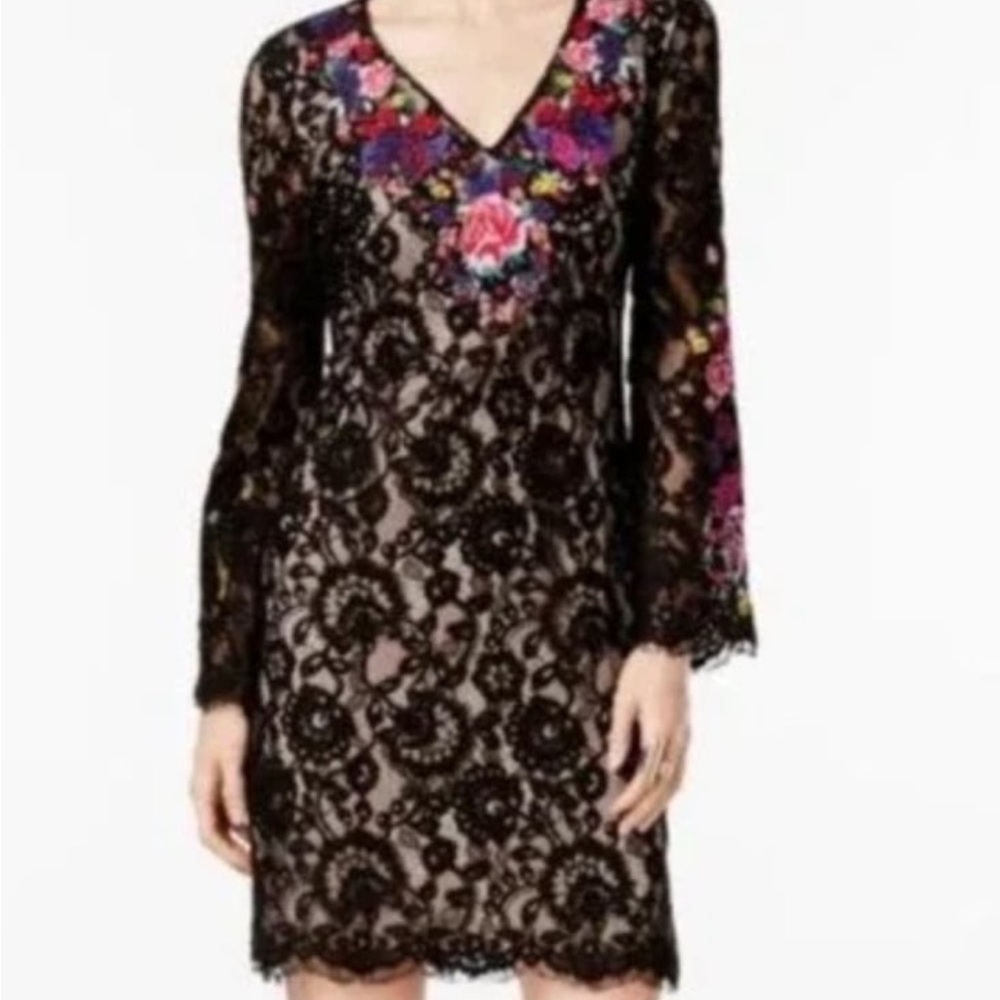 INC International Concepts Black Floral Lace Dress
